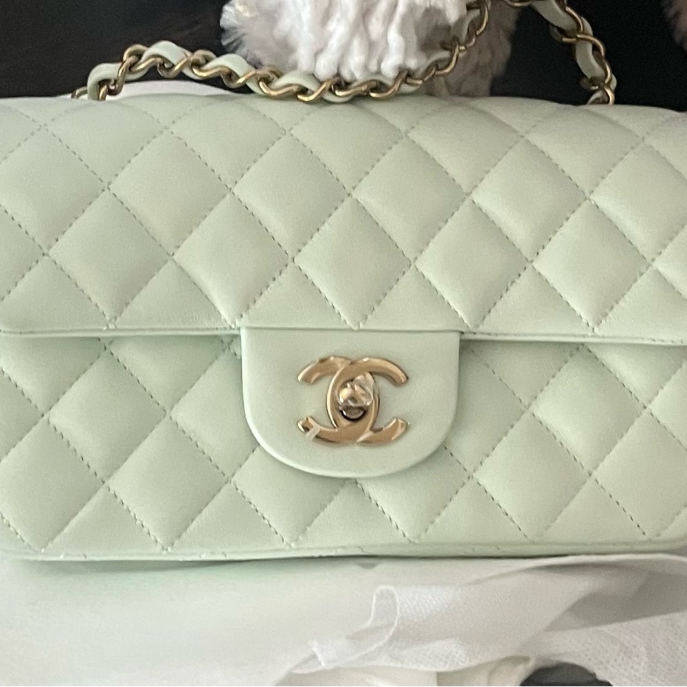 BRAND NEW AUTHENTIC CHANEL MINI RECTANGLE MINT GREEN